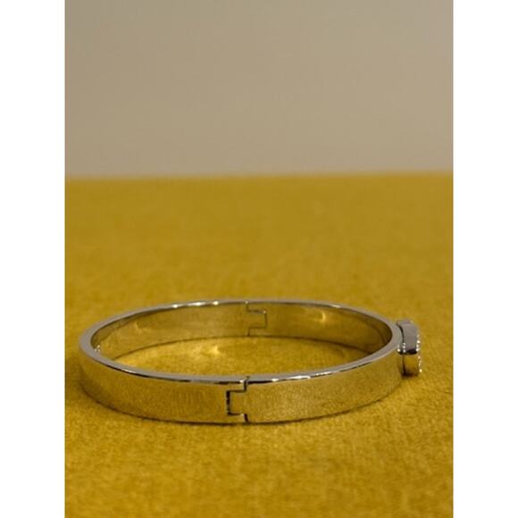RETAIL $98 COACH Pave Signature Hinged Bangle*SILVER*NEW w/tags - Picture 4 of 5